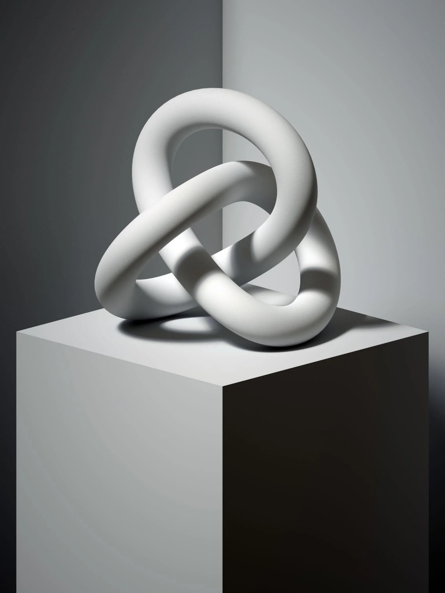 Continuous sculptural loop — leads that never fall through