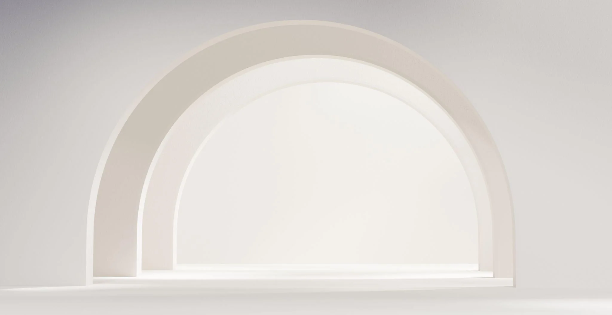 Rounded sculptural wall in warm light